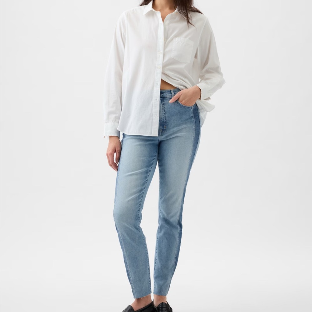 NWT GAP High Rise Patchwork Vintage Slim Jeans~Size 10 Long